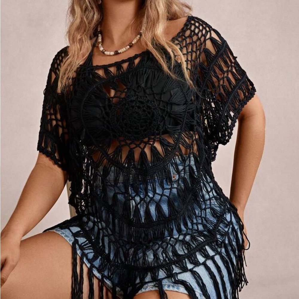 Black Crochet Top